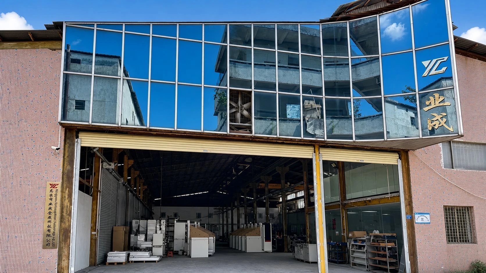 YC METAL FAB factory entrance in Dongguan