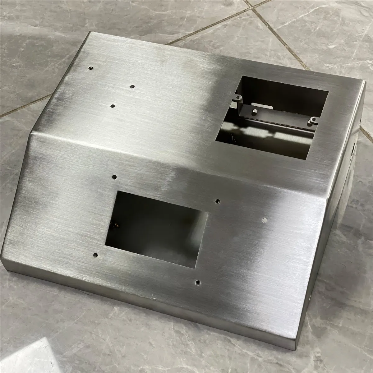 Brushed metal equipment panel detail