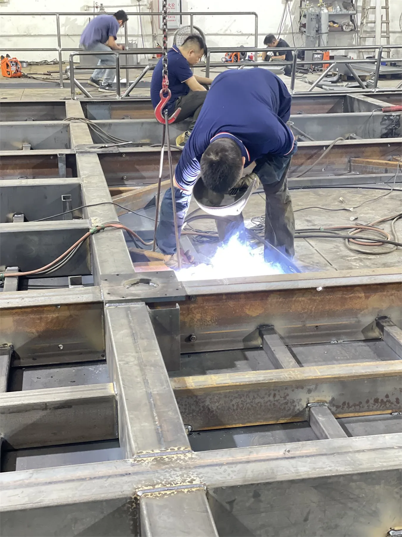 Welding a large sheet metal frame